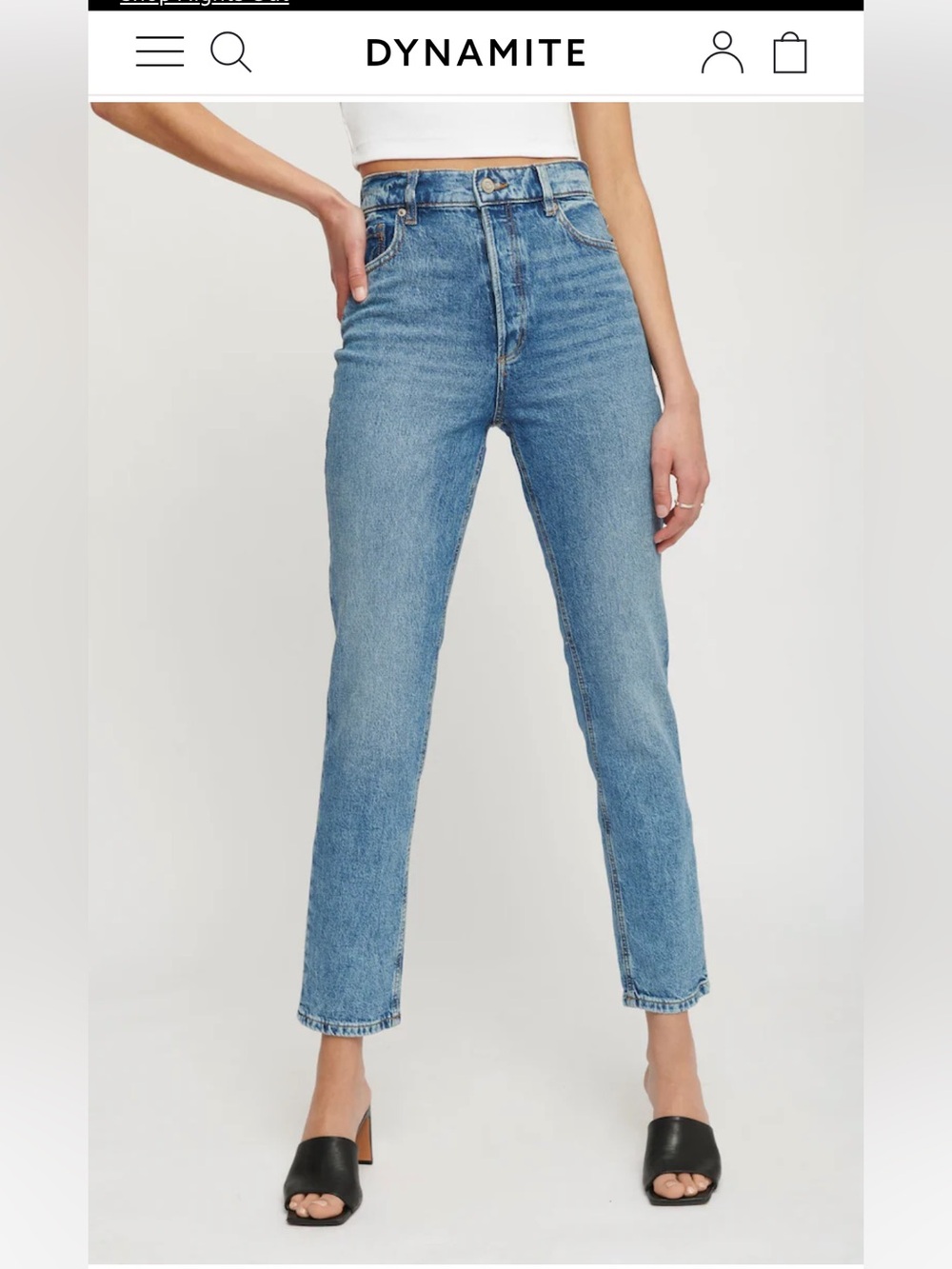 Dynamite High-Rise Straight Jeans in Light Blue Denim